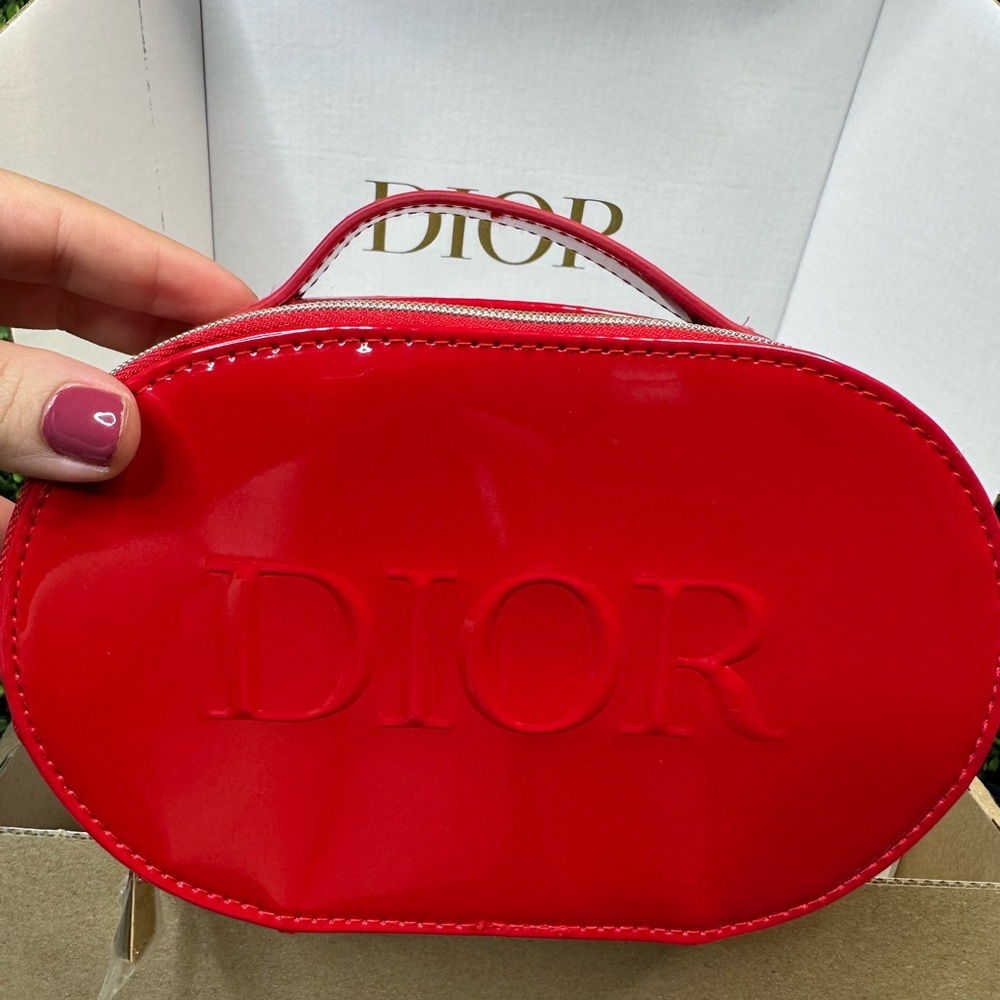 NIB Dior Red zip around small bag - Picture 11 of 13